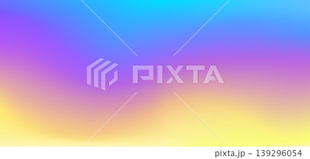 Iridescent dreamlike hologram gradient background, rainbow foil surface. Holographic effect vector backdrop, reflective iridescent background. Chrome foil yellow, purple and blue gradient hologram 139296054