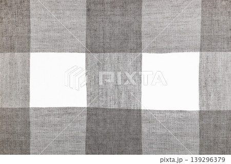 Grey and white plaid woven cotton cloth material Grey and white plaid woven cotton cloth material 139296379