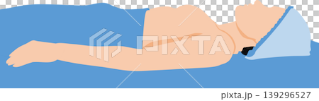 A photograph of a patient lying on an operating table. A photograph of a patient lying on an operating table. 139296527