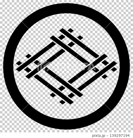 家紋です。丸に変わり組井桁といいます。 139297194