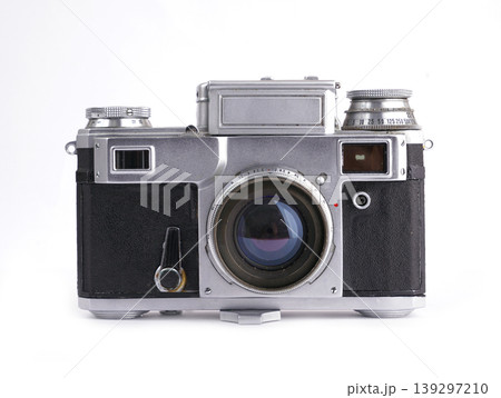 Vintage film camera isolated on white background Vintage film camera isolated on white background 139297210