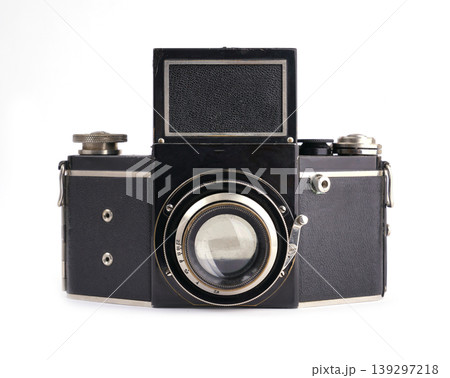 Vintage film camera isolated on white background 139297218
