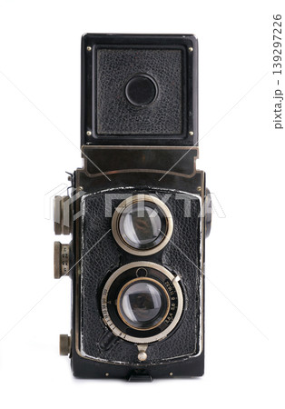 Vintage film camera isolated on white background 139297226