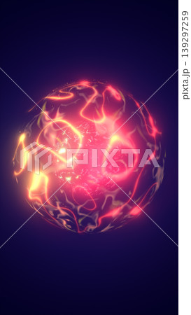 Glowing red plasma energy sphere with fiery swirls on dark background, sci-fi power orb concept Glowing red plasma energy sphere with fiery swirls on dark background, sci-fi power orb concept 139297259