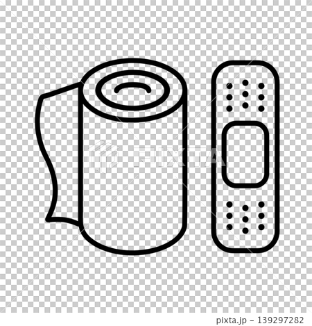 包帯と絆創膏のラインアイコン 包帯と絆創膏のラインアイコン 139297282