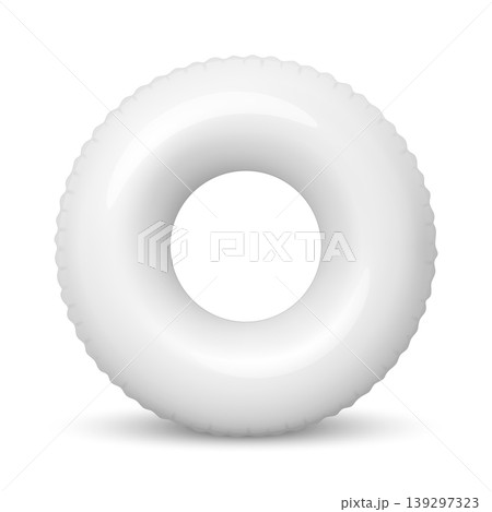 Vector 3d White Inflatable Swim Ring Isolated. Blank White Pool Float. Inflatable Rubber Tube for Summer Beach and Pool Design. Realistic Swim Ring Mockup Vector 3d White Inflatable Swim Ring Isolated. Blank White Pool Float. Inflatable Rubber Tube for Summer Beach and Pool Design. Realistic Swim Ring Mockup 139297323