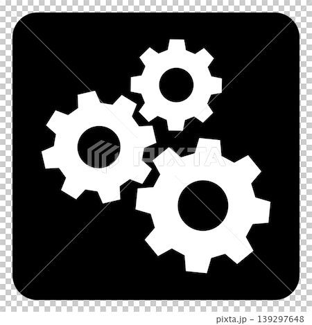 A simple monochrome icon of three gears. The concept behind the settings. A simple monochrome icon of three gears. The concept behind the settings. 139297648