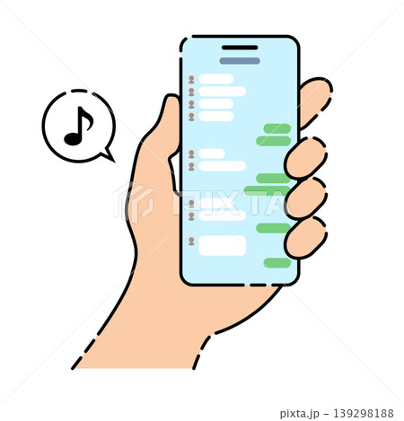 スマホ メッセージアプリ画面 通知 ベクター素材 スマホ メッセージアプリ画面 通知 ベクター素材 139298188