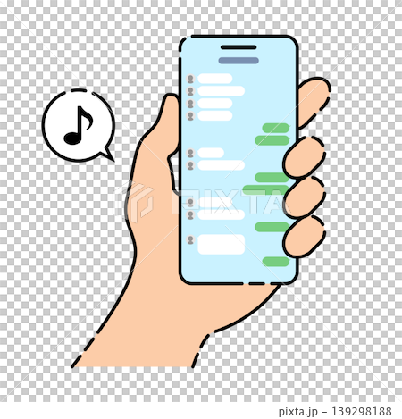 スマホ メッセージアプリ画面 通知 ベクター素材 スマホ メッセージアプリ画面 通知 ベクター素材 139298188