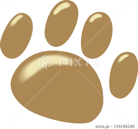 ブラウン色の犬のぷっくり足跡 139298280