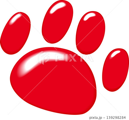 赤色の犬のぷっくり足跡 139298284