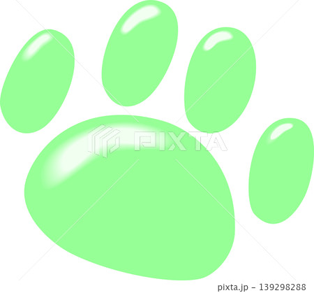 ミントグリーンの犬のぷっくり足跡 139298288