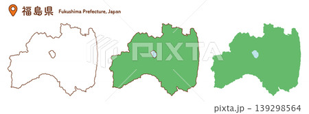 福島県の地図イラストセット｜日本地図・都道府県・東北地方 139298564