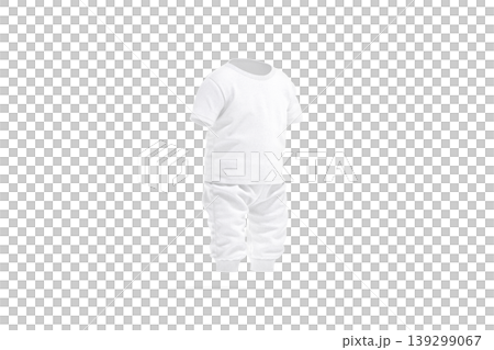 Blank white baby suit with t-shirt and pants mockup png, transparent background, 3d rendering. Empty costume model for kid mock up cut out. Clear sweatpants and thisrt everyday babe outfit template. Blank white baby suit with t-shirt and pants mockup png, transparent background, 3d rendering. Empty costume model for kid mock up cut out. Clear sweatpants and thisrt everyday babe outfit template. 139299067