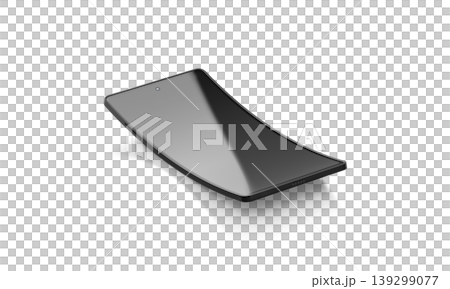 Blank black phone flexible curved display vertical mockup png, transparent background, 3d rendering. Empty flexibility electronic device concept mock up cut out. Clear arc or curve touchscreen. Blank black phone flexible curved display vertical mockup png, transparent background, 3d rendering. Empty flexibility electronic device concept mock up cut out. Clear arc or curve touchscreen. 139299077