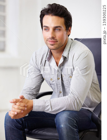 Businessman, office and thinking growth or idea thoughts for future, confident for project planning. Male person, company sales worker and problem solving, brain storming for corporate decision goal Businessman, office and thinking growth or idea thoughts for future, confident for project planning. Male person, company sales worker and problem solving, brain storming for corporate decision goal 139300225