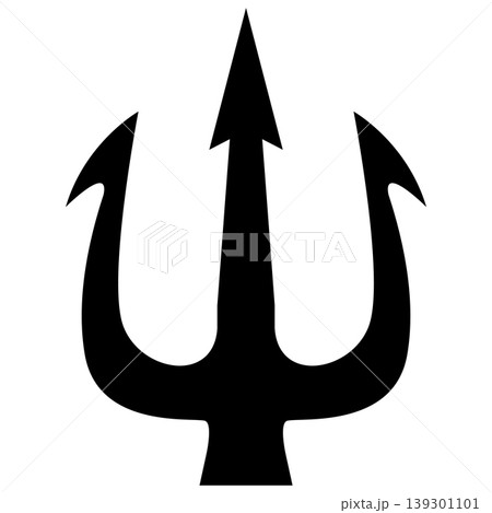 Illustration of trident. Neptune trident. Design element for logo, label, sign, emblem, poster. Vector illustration Illustration of trident. Neptune trident. Design element for logo, label, sign, emblem, poster. Vector illustration 139301101
