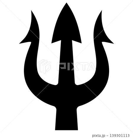 Illustration of trident. Neptune trident. Design element for logo, label, sign, emblem, poster. Vector illustration 139301113