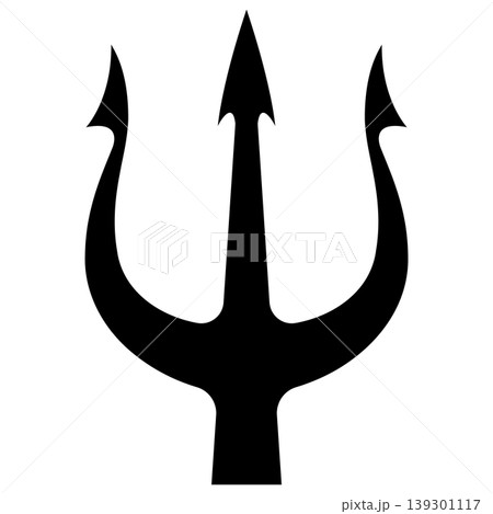 Illustration of trident. Neptune trident. Design element for logo, label, sign, emblem, poster. Vector illustration Illustration of trident. Neptune trident. Design element for logo, label, sign, emblem, poster. Vector illustration 139301117