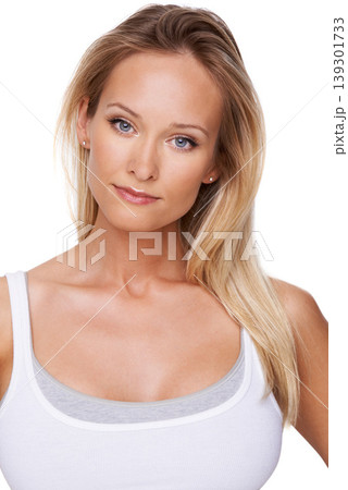 Beauty, makeup and portrait of woman in studio for cosmetics, dermatology and spa treatment. Self care, health and glow with face of female model on white background for cosmetology and facial Beauty, makeup and portrait of woman in studio for cosmetics, dermatology and spa treatment. Self care, health and glow with face of female model on white background for cosmetology and facial 139301733