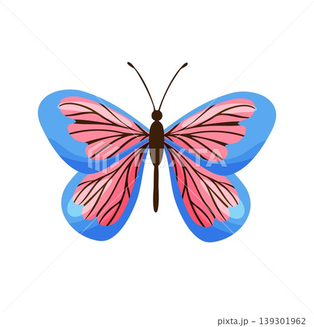 Blue Pink Butterfly Cartoon Illustration Clipart 139301962