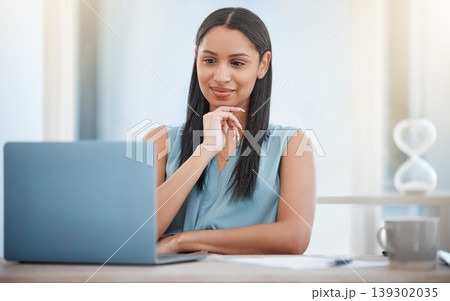 Business, thinking and woman with a laptop, solution and connection with internet, website info and planning. Office, person or employee with pc, worker and professional with tech, decision or choice Business, thinking and woman with a laptop, solution and connection with internet, website info and planning. Office, person or employee with pc, worker and professional with tech, decision or choice 139302035