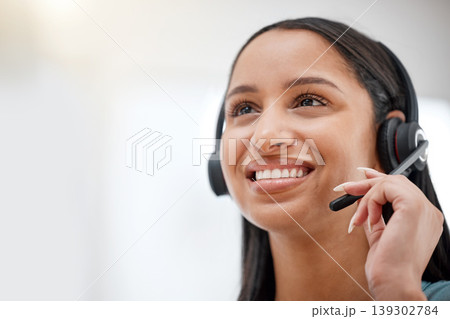 Call center headset, professional face and happy woman services, telemarketing sales pitch or callcenter mockup space. Customer care, bank advisory talk or insurance agent networking on help desk mic Call center headset, professional face and happy woman services, telemarketing sales pitch or callcenter mockup space. Customer care, bank advisory talk or insurance agent networking on help desk mic 139302784