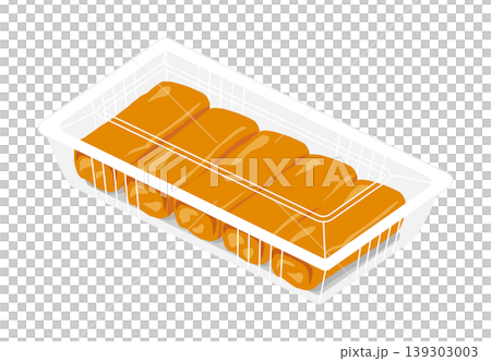 Illustration of spring rolls in a food container Illustration of spring rolls in a food container 139303003