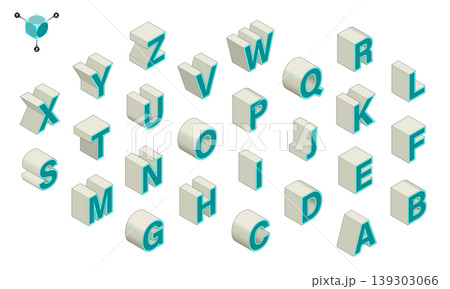 アイソメトリック立体文字(アルファベット大文字)-1 アイソメトリック立体文字(アルファベット大文字)-1 139303066