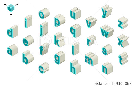 アイソメトリック立体文字(アルファベット小文字)-1 139303068
