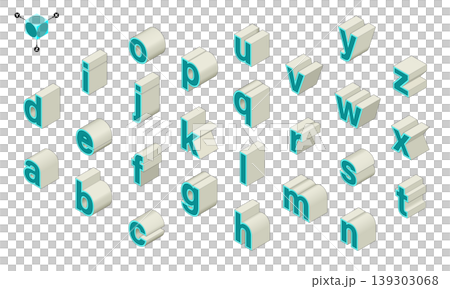 Isometric 3D letters (lowercase alphabet) - 1 Isometric 3D letters (lowercase alphabet) - 1 139303068