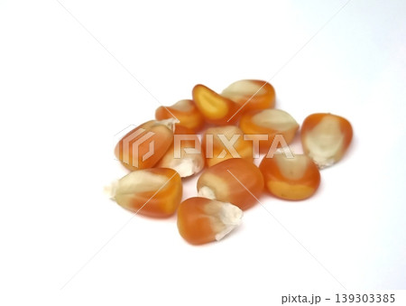 Corn seeds isolated on white background 139303385