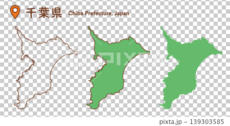 千葉縣地圖插圖集 | 日本地圖、都道府縣、教育資料 139303585