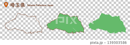 埼玉県の地図イラストセット|日本地図・都道府県・教材 埼玉県の地図イラストセット|日本地図・都道府県・教材 139303586
