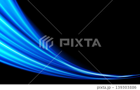 Abstract blue speed light lines neon curve glowing movement on black background vector Abstract blue speed light lines neon curve glowing movement on black background vector 139303886