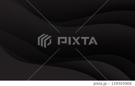 Abstract black paper cut background with elegant wavy layers vector Abstract black paper cut background with elegant wavy layers vector 139303908