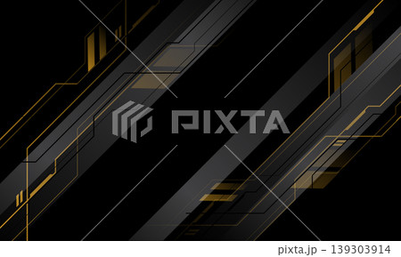 Abstract yellow grey line cyber technology geometric on black futuristic background vector Abstract yellow grey line cyber technology geometric on black futuristic background vector 139303914
