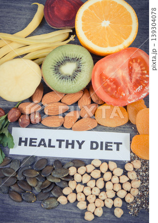 Nutritious eating as source natural vitamin K, potassium and minerals Nutritious eating as source natural vitamin K, potassium and minerals 139304078