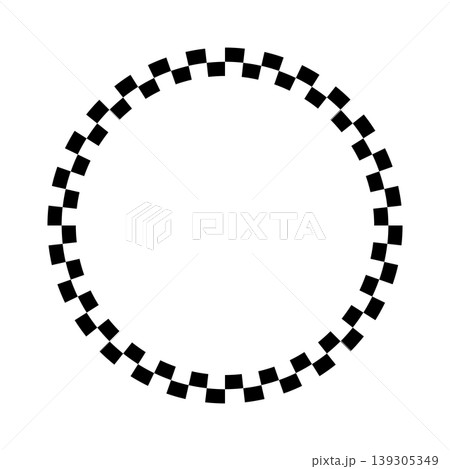 monochrome geometric checker circle frame vector art monochrome geometric checker circle frame vector art 139305349