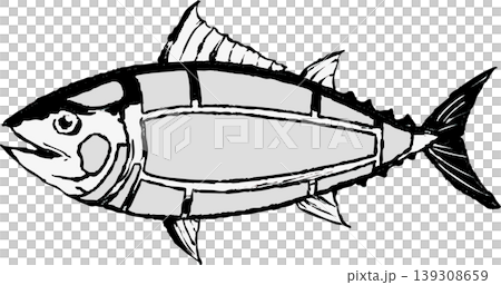 鮪魚及其不同部位的插圖 鮪魚及其不同部位的插圖 139308659