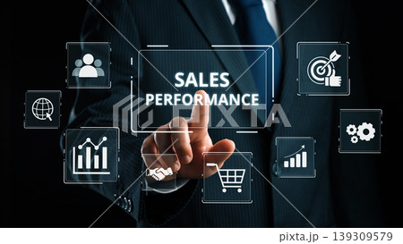 Sales Performance Dashboard with Sales Metrics, Targets, and Conversion Elide 139309579