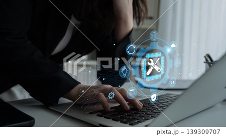 IT Support Services and Technical System Maintenance Motif 139309707
