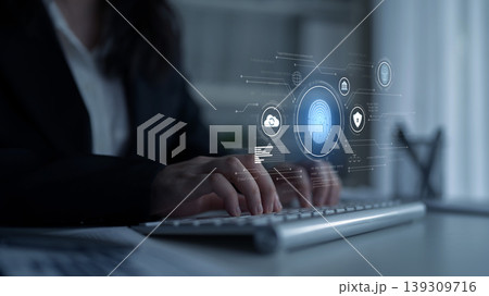 Biometric Identity Authentication and Cybersecurity Interface Latch Biometric Identity Authentication and Cybersecurity Interface Latch 139309716