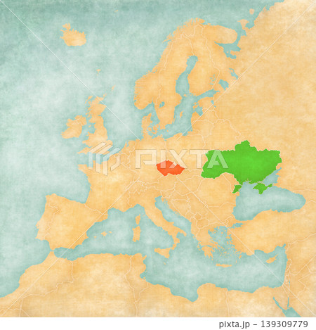 Map of Europe - Czech Republic and Ukraine Map of Europe - Czech Republic and Ukraine 139309779