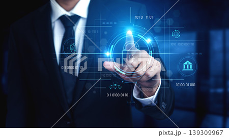 Cybersecurity System Interface with Biometric Digital Lock Vouch Cybersecurity System Interface with Biometric Digital Lock Vouch 139309967