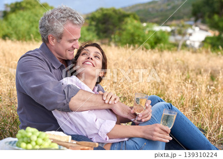 Old couple, relax and picnic in park with drinks, love and celebration of marriage. Outdoor, man and woman on grass in nature with food, wine and support in retirement, holiday or hug on vacation Old couple, relax and picnic in park with drinks, love and celebration of marriage. Outdoor, man and woman on grass in nature with food, wine and support in retirement, holiday or hug on vacation 139310224