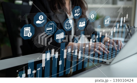 Financial growth and investment strategy analytics concept Parse Financial growth and investment strategy analytics concept Parse 139310424