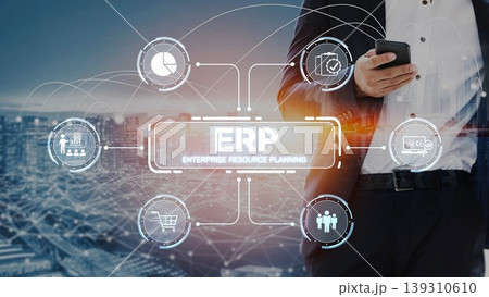 ERP System Dashboard for Enterprise Resource Planning and Business Muxer 139310610