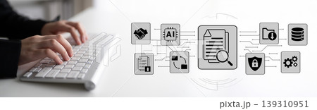 Digital document management and AI integration system concept Parse Digital document management and AI integration system concept Parse 139310951