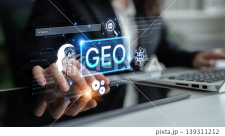 Generative AI search interface with GEO concept. Corpus 139311212